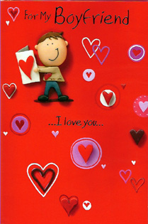 Valentine Girl-Boyfriend Open Card-