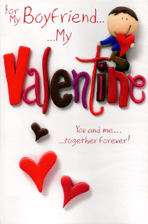 Valentine Girl-Boyfriend Open Card-